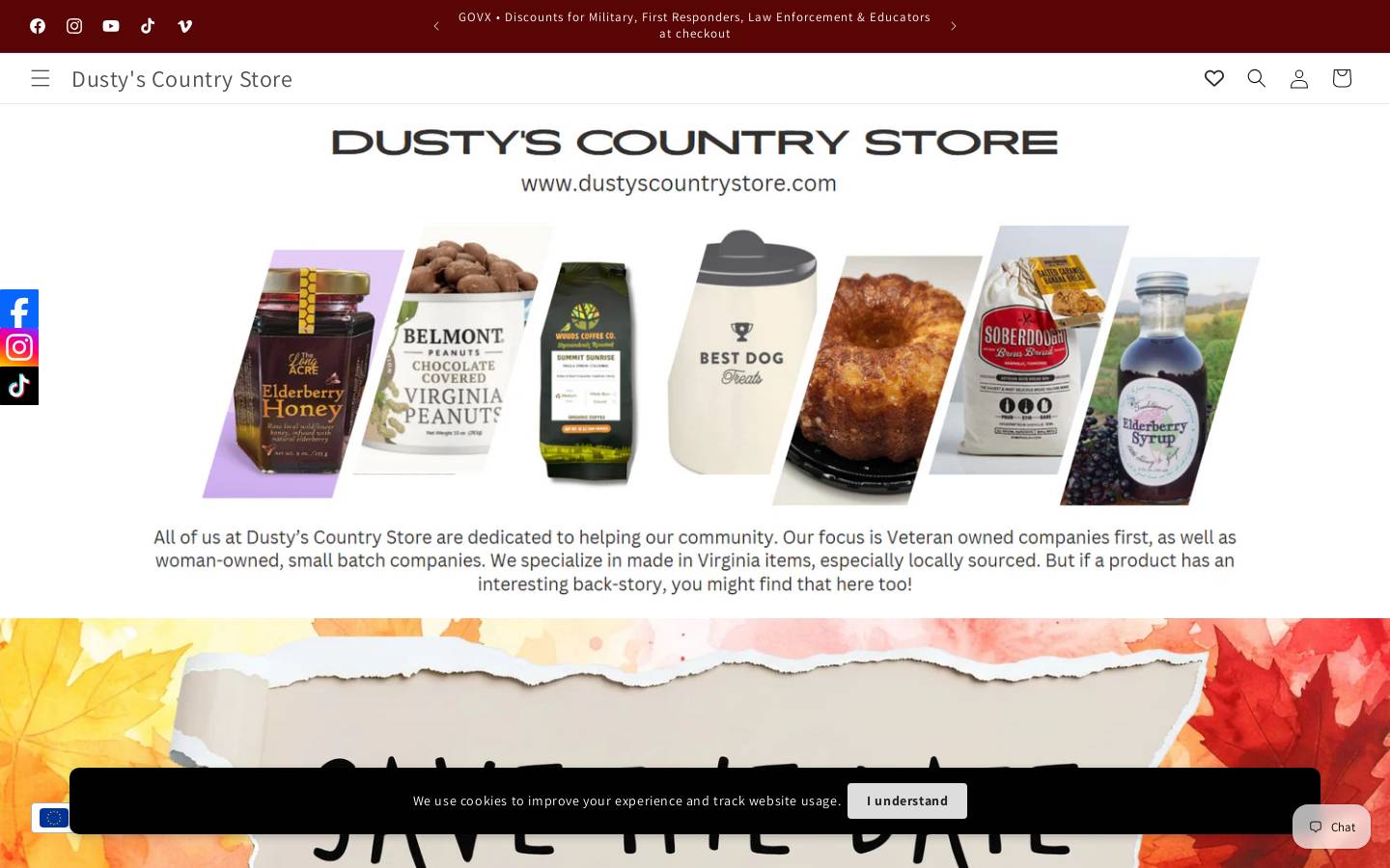dustyscountrystore.com homepage screenshot