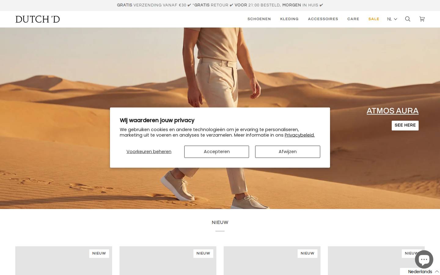 Dutchdstore homepage screenshot
