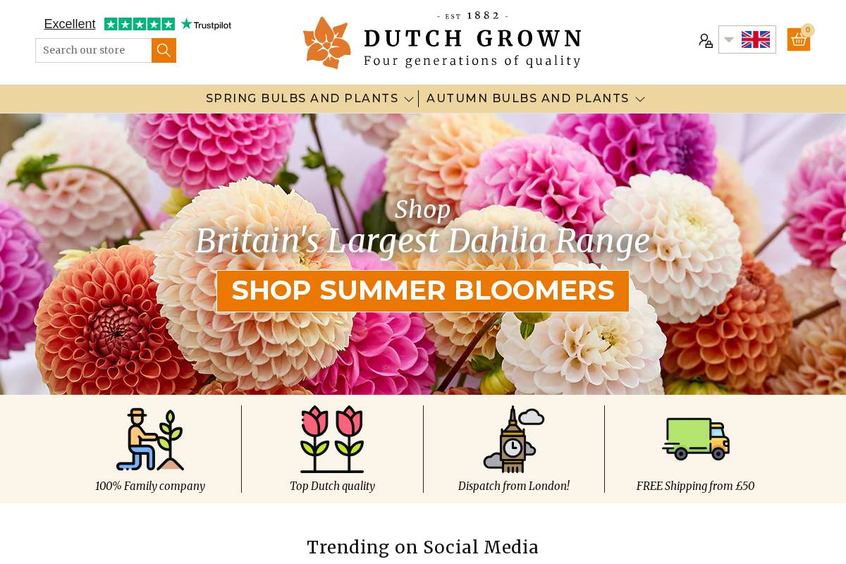 DutchGrown homepage screenshot