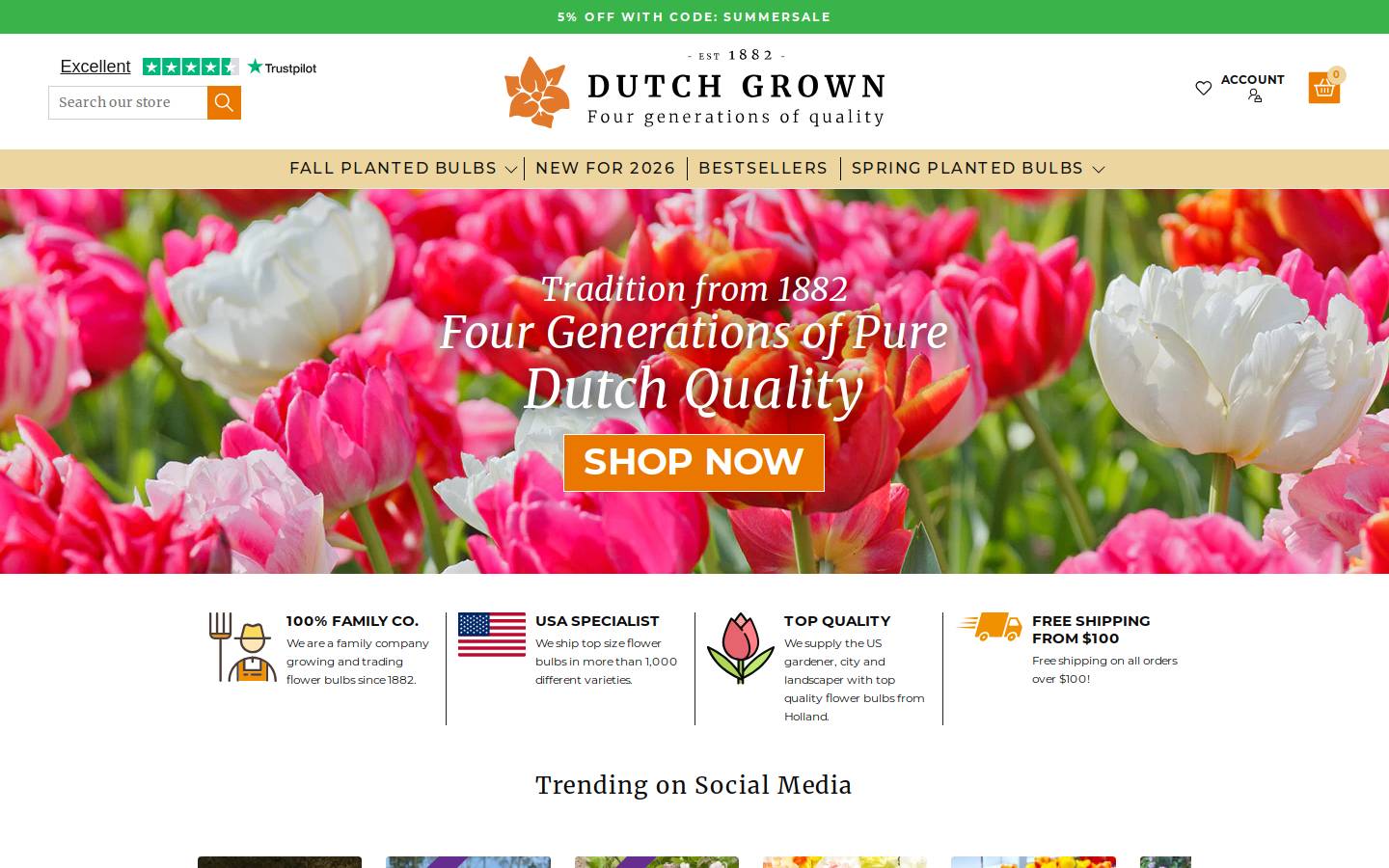 DutchGrown homepage screenshot