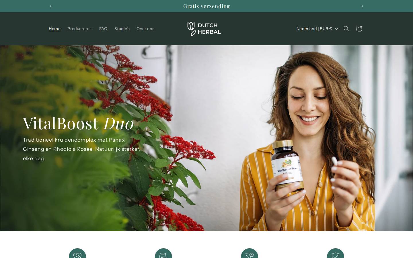 dutchherbal.com homepage screenshot