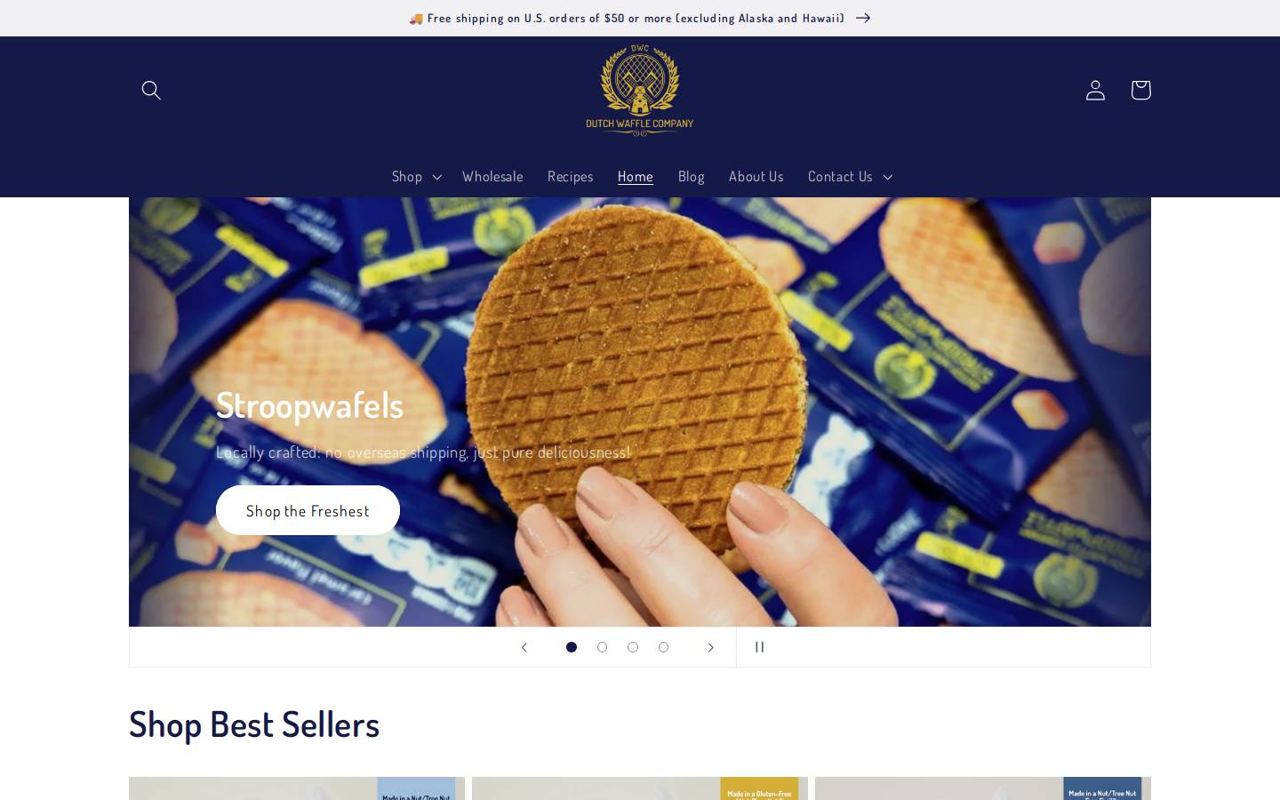 dutchwafflecompany.com homepage screenshot