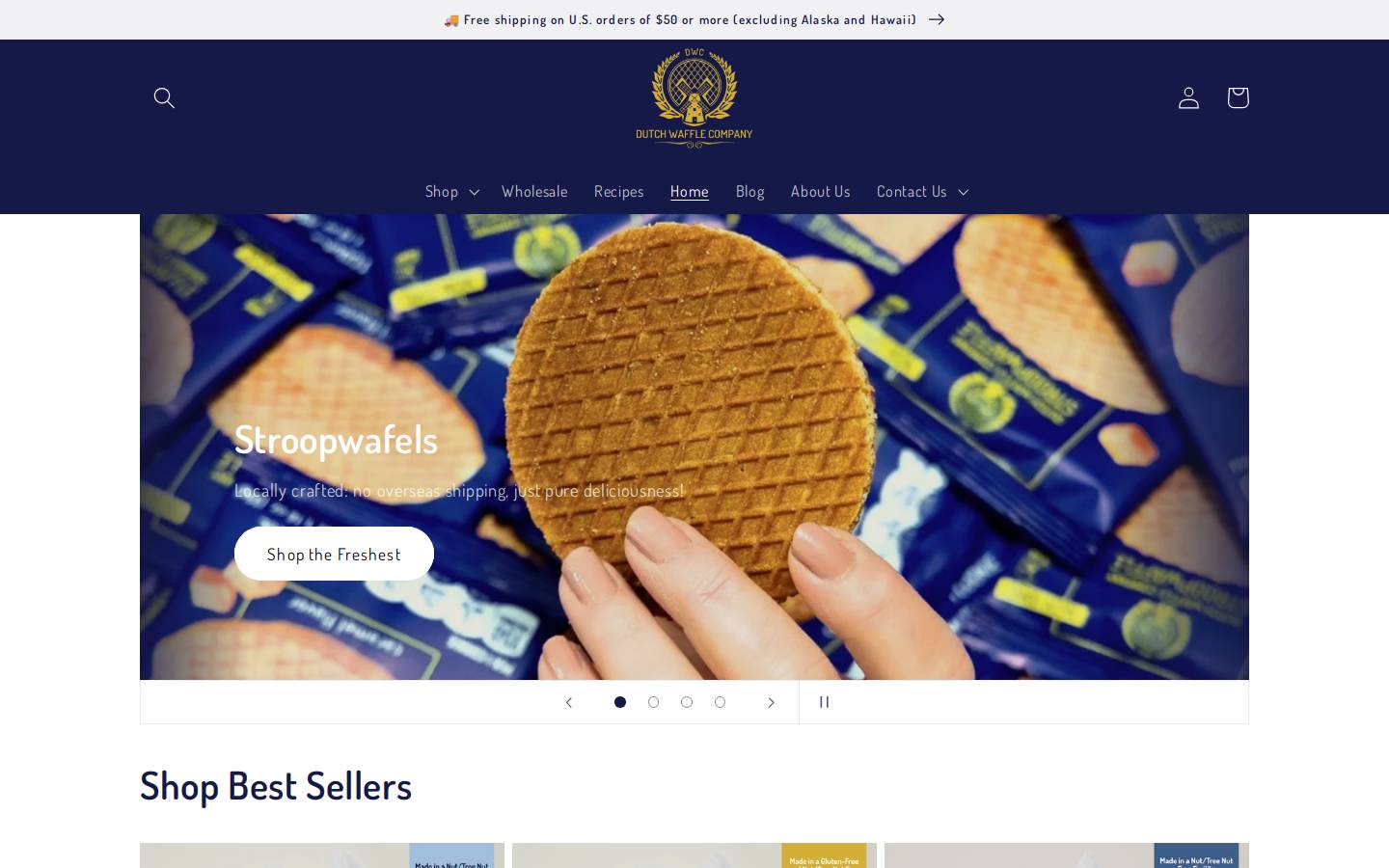 Dutchwafflecompany homepage screenshot