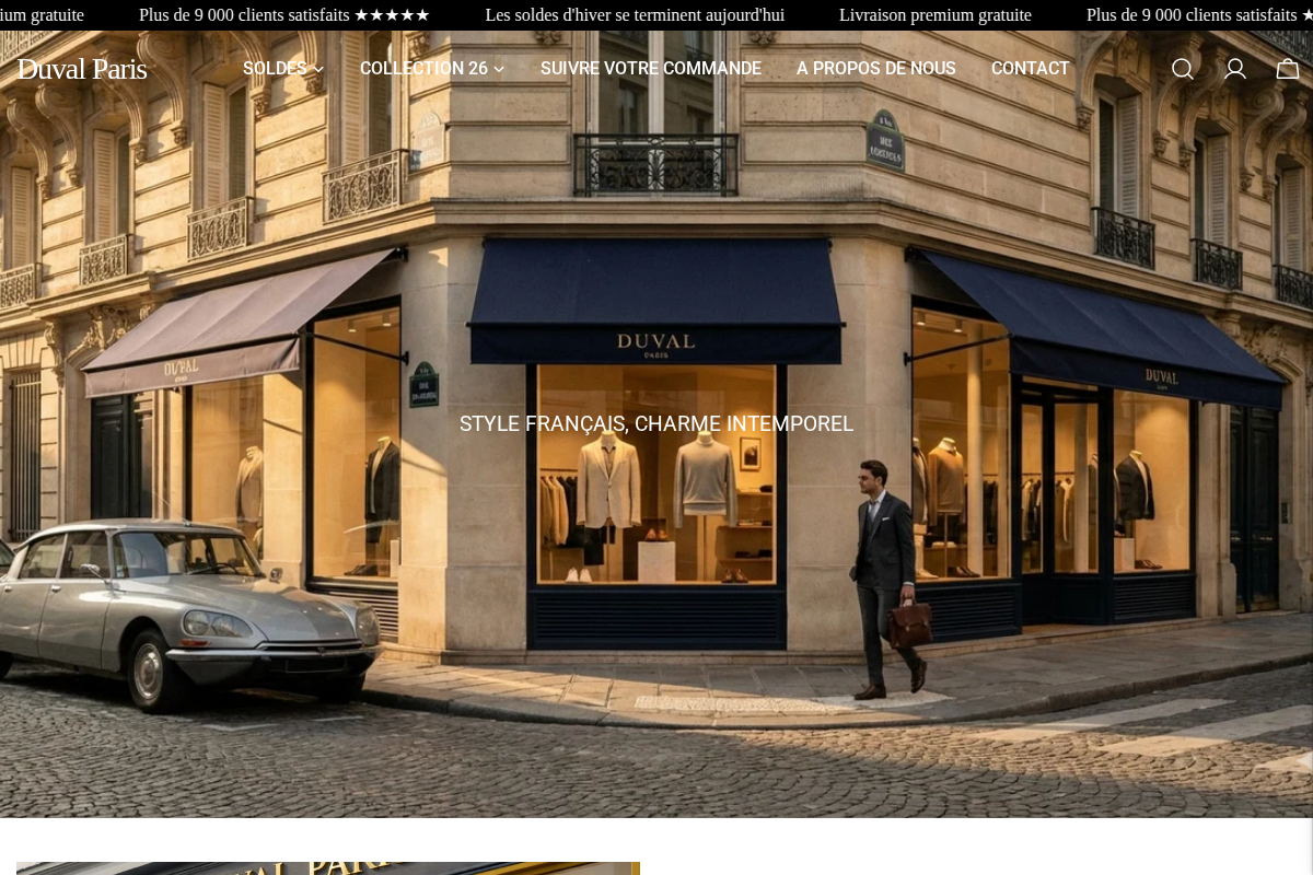 Duval Paris homepage screenshot