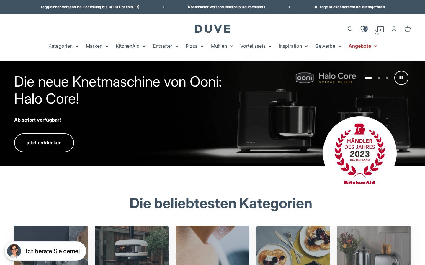 Duve homepage screenshot