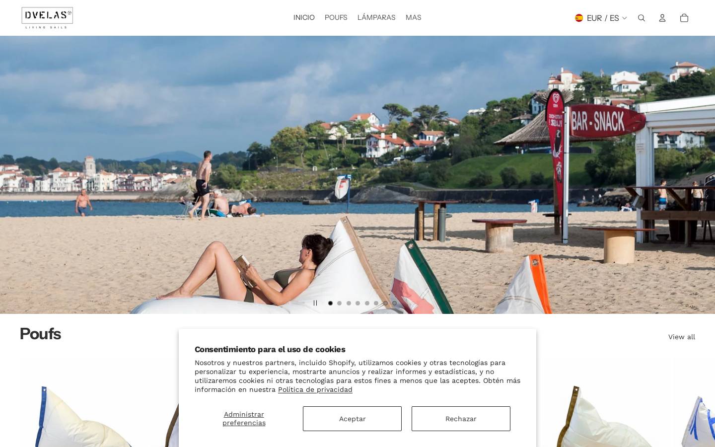 dvelas.store homepage screenshot