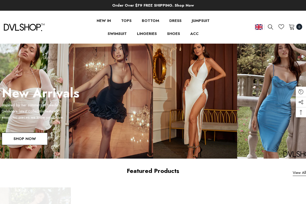 Dvlshop homepage screenshot