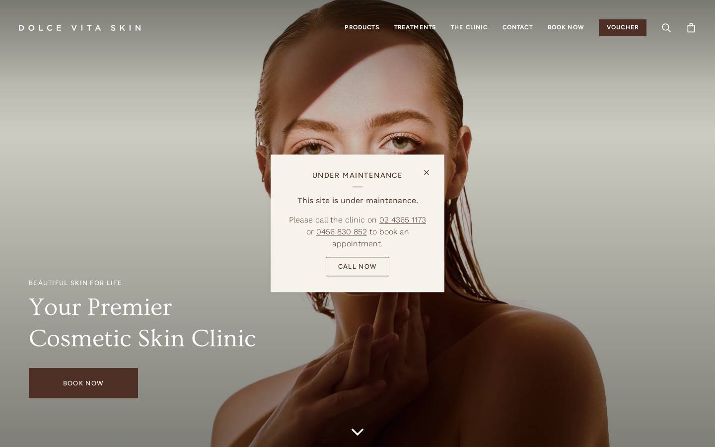 dvskin.com.au homepage screenshot