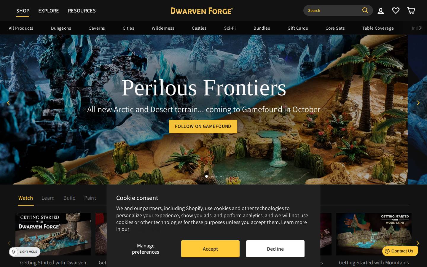 Dwarven Forge homepage screenshot