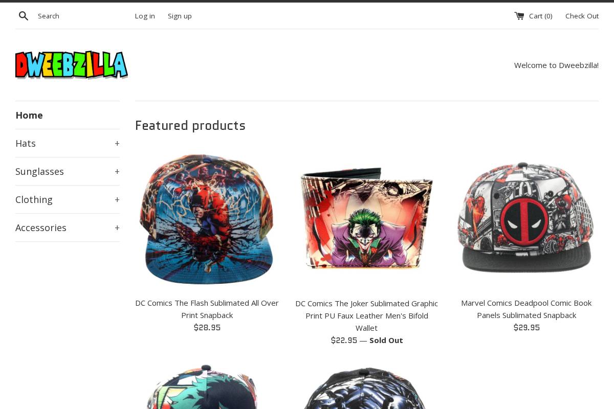 dweebzilla.com homepage screenshot