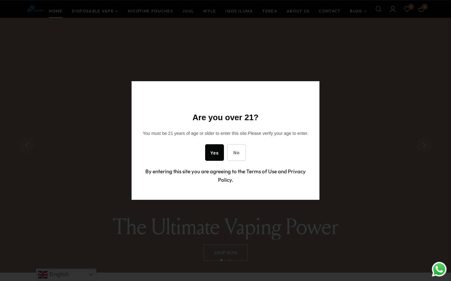 dxbvape.com homepage screenshot