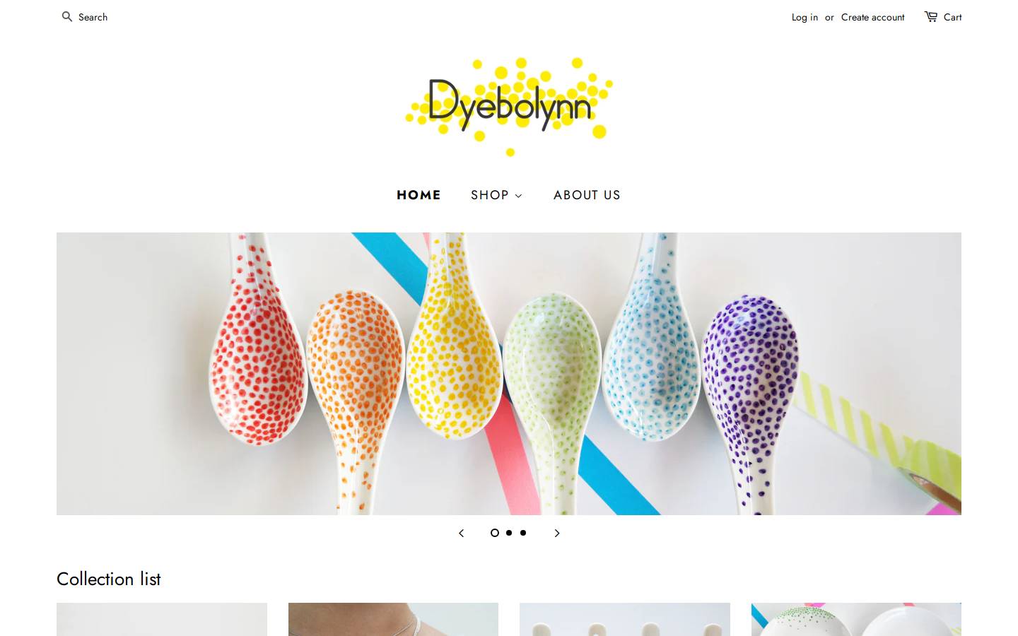 dyebolynn.com homepage screenshot
