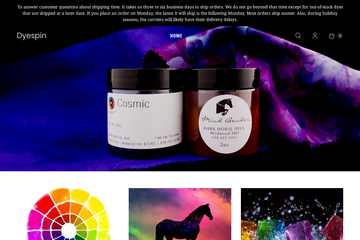 Dyespin homepage screenshot