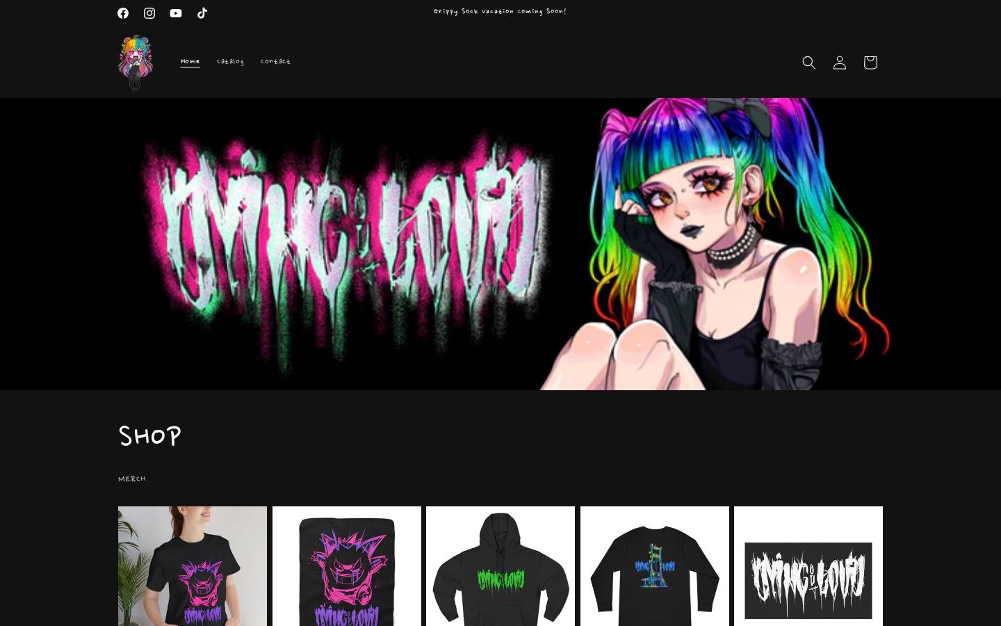 dyingoutloudband.com homepage screenshot