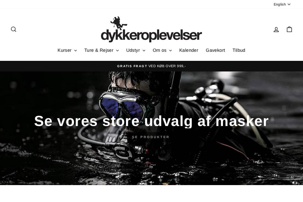 Dykkeroplevelser homepage screenshot