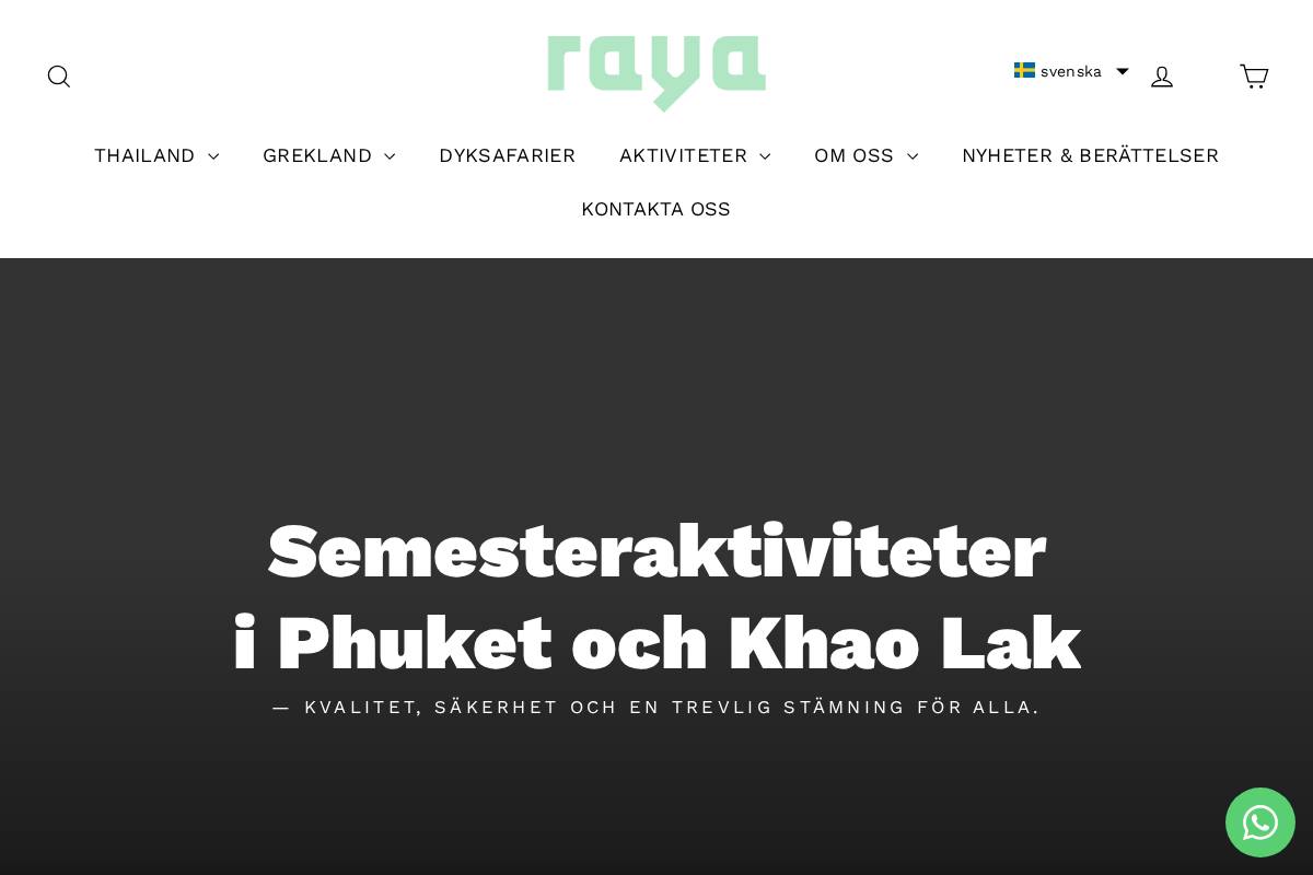 dykning-thailand.com homepage screenshot