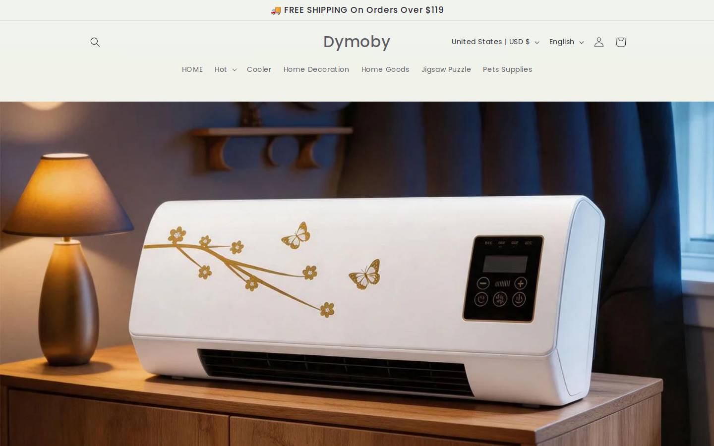 Dymoby homepage screenshot