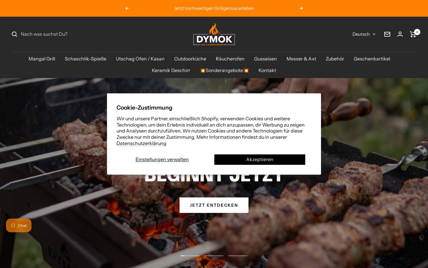 Dymok homepage screenshot