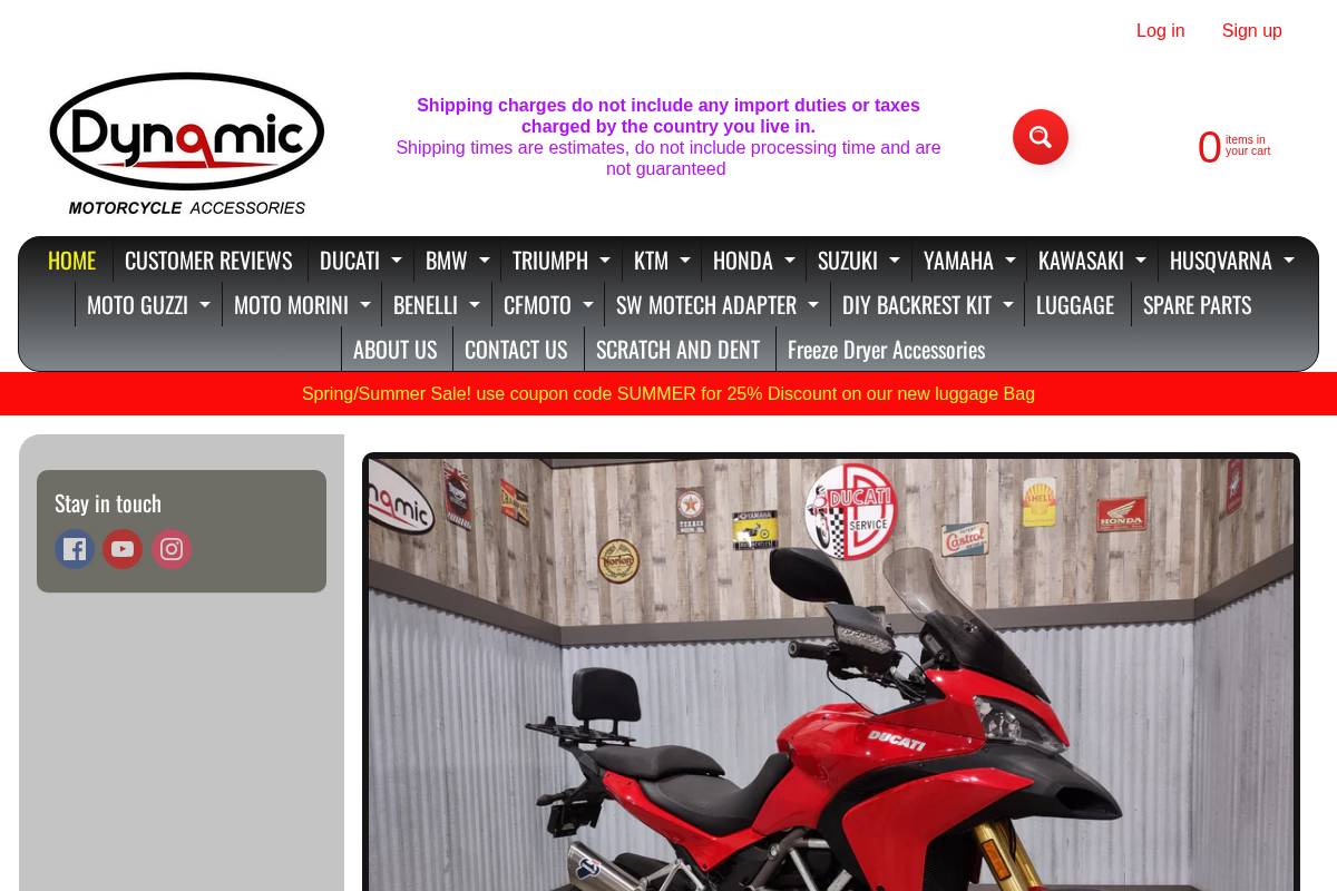 dynamicmotorcycleaccessories.com homepage screenshot