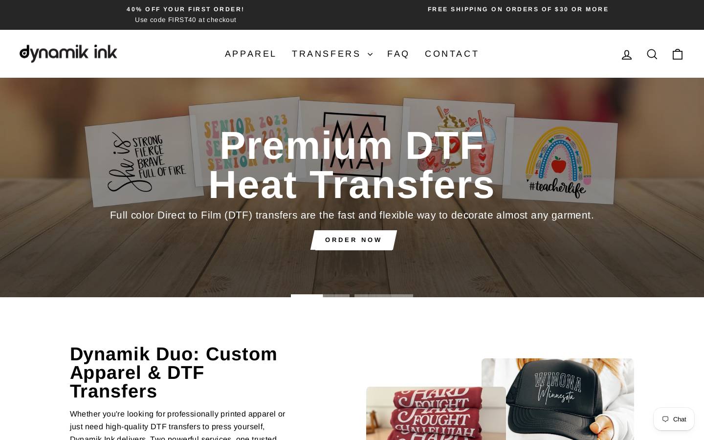 dynamikink.com homepage screenshot