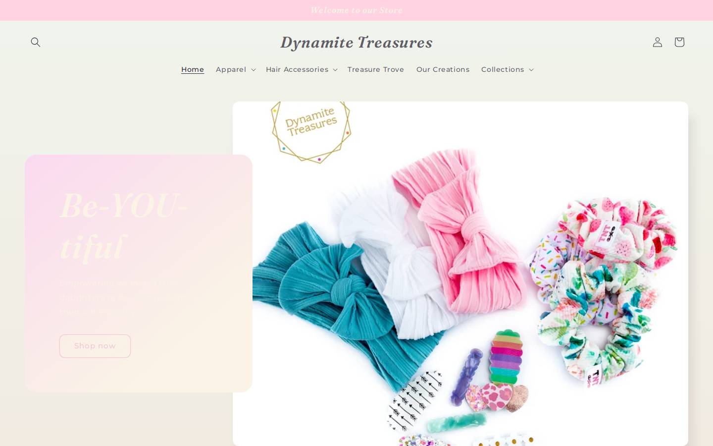 dynamitetreasures.com homepage screenshot
