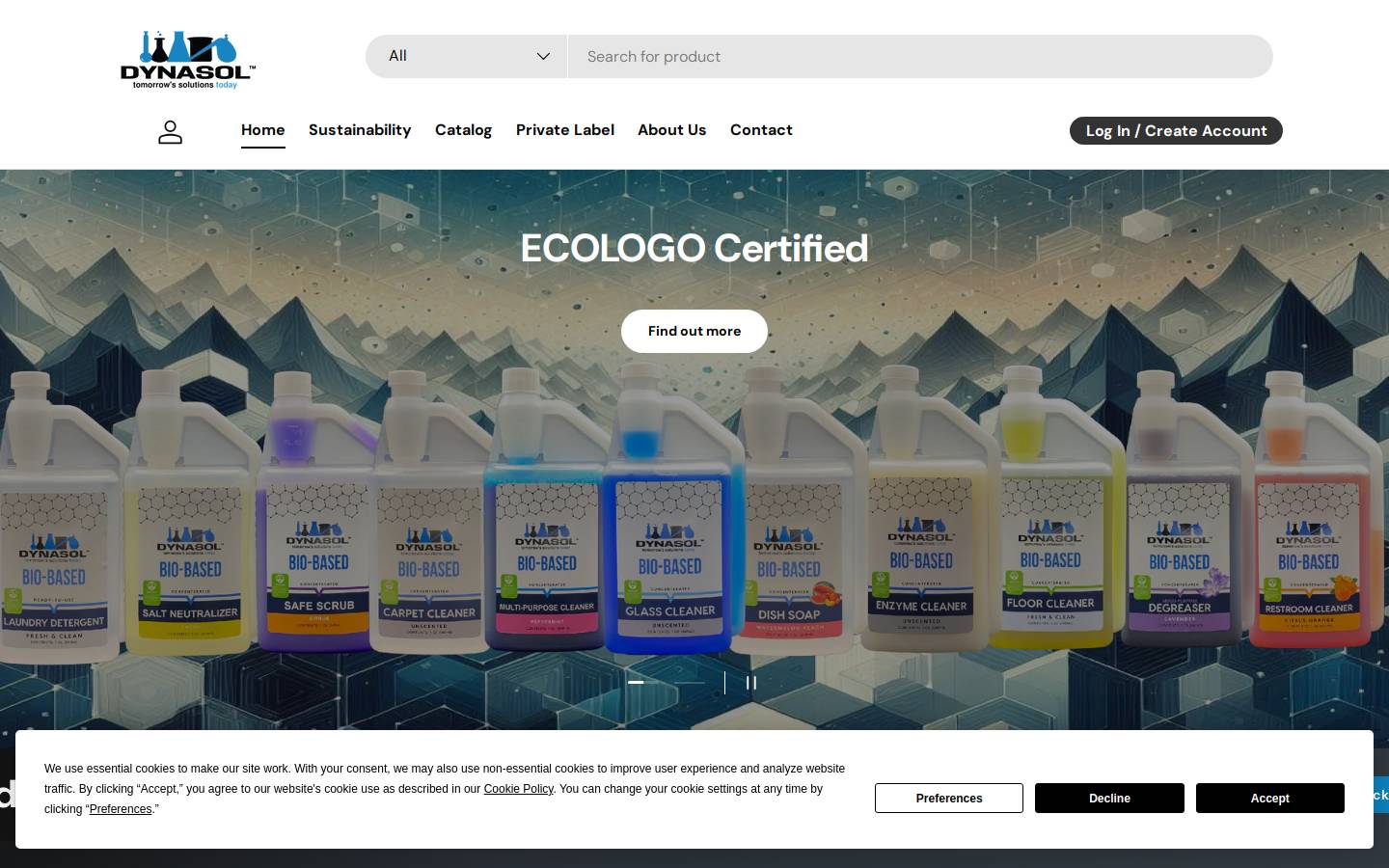 dynasolindustries.com homepage screenshot