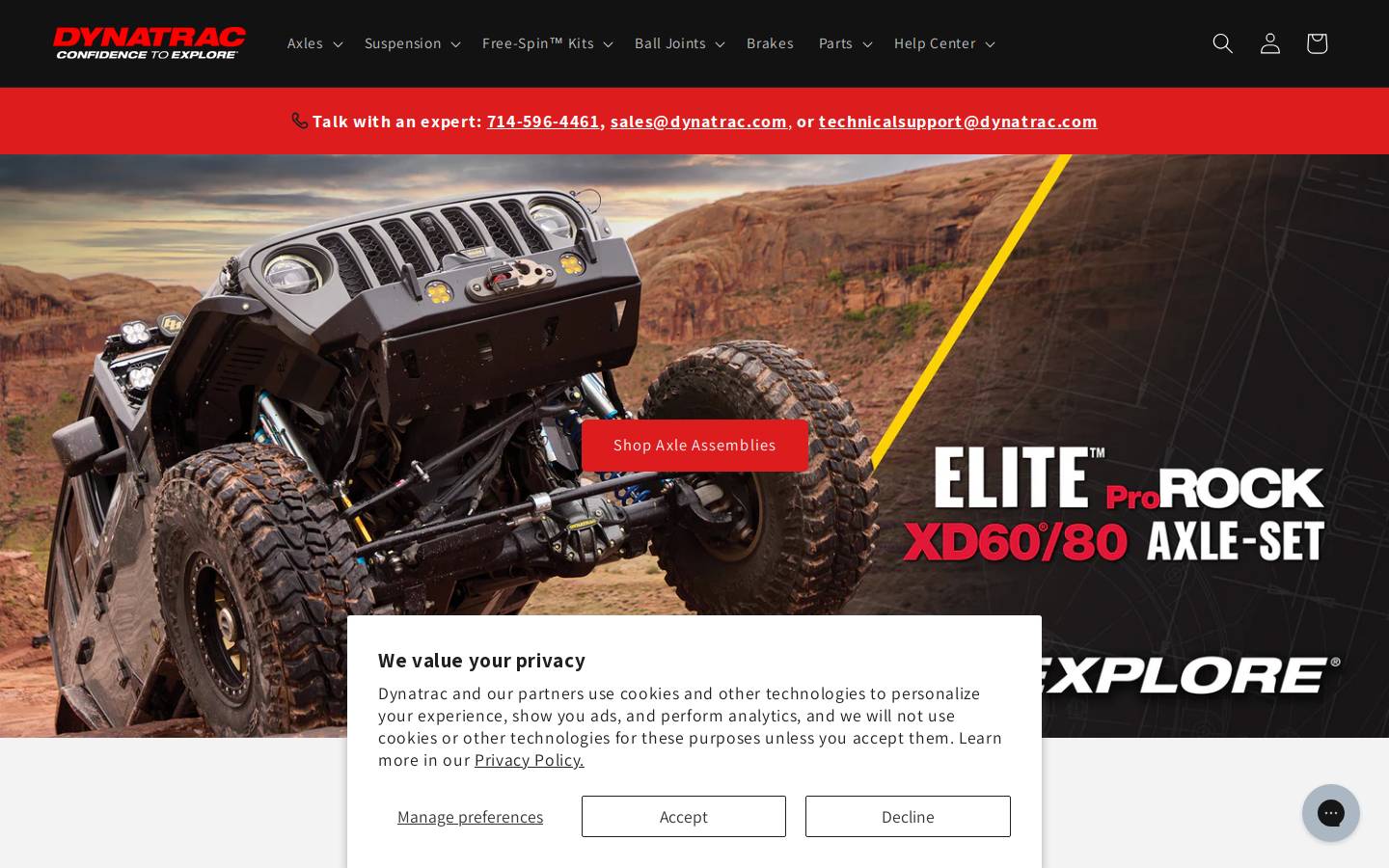 Dynatrac Products Co. homepage screenshot