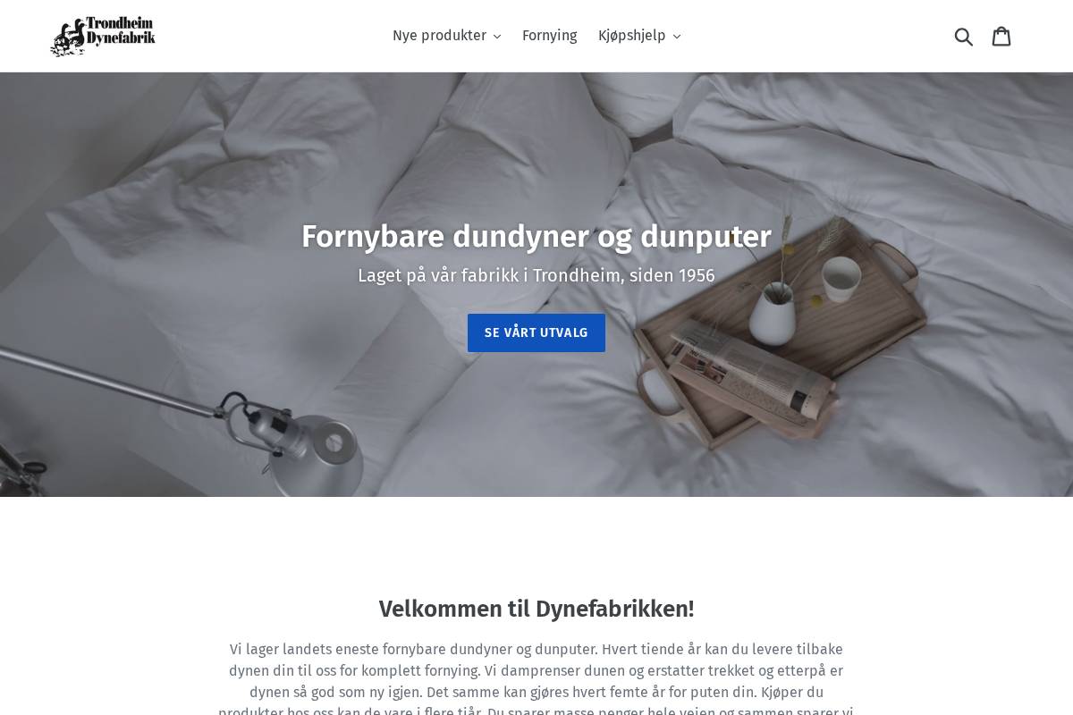 dynefabrikken.no homepage screenshot