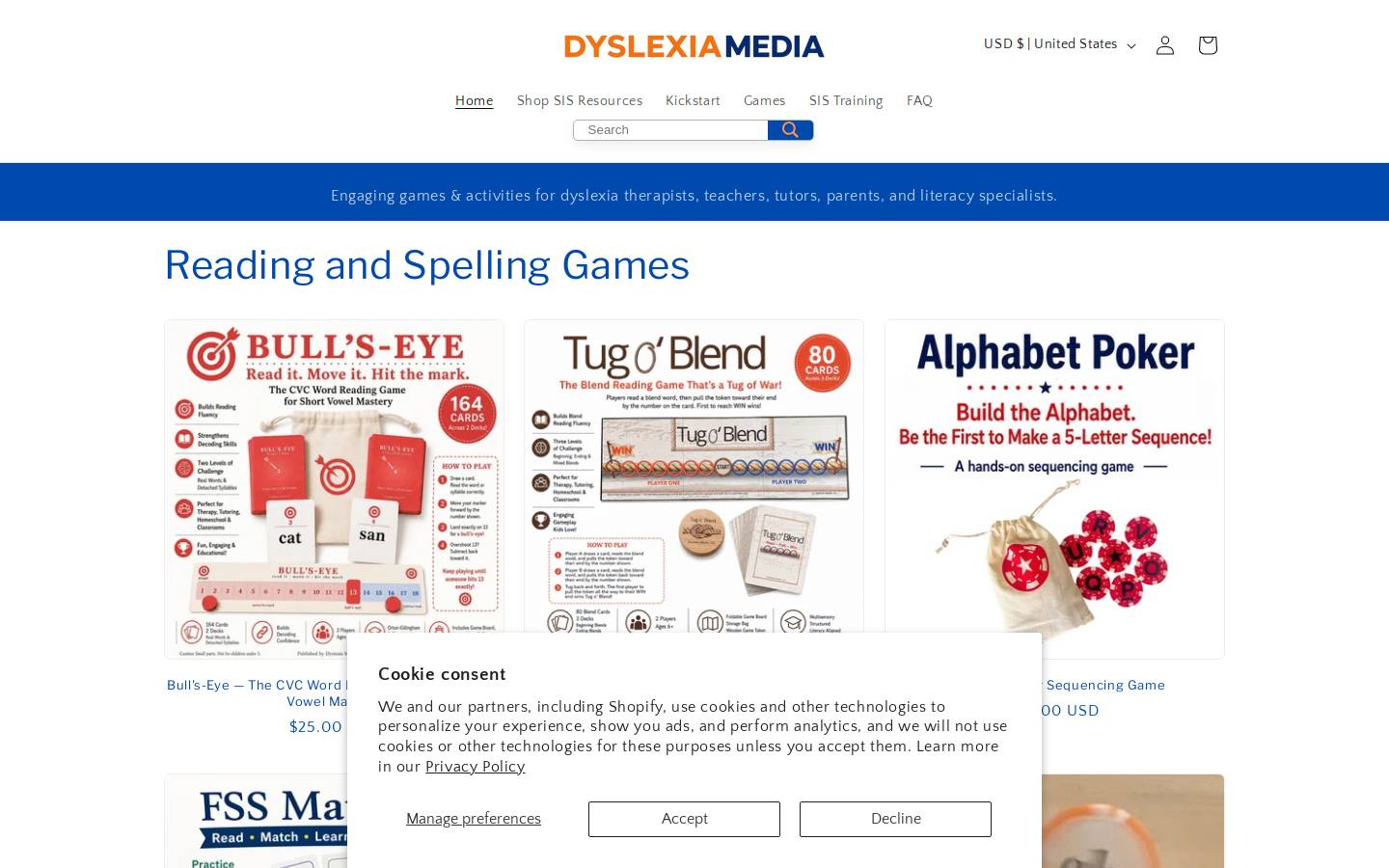 dyslexiamedia.com homepage screenshot