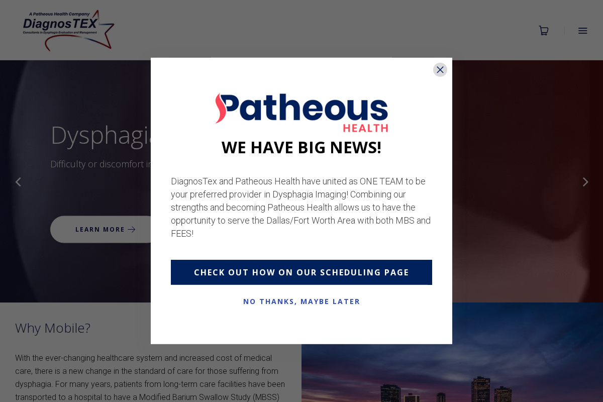 DiagnosTex, LLC homepage screenshot