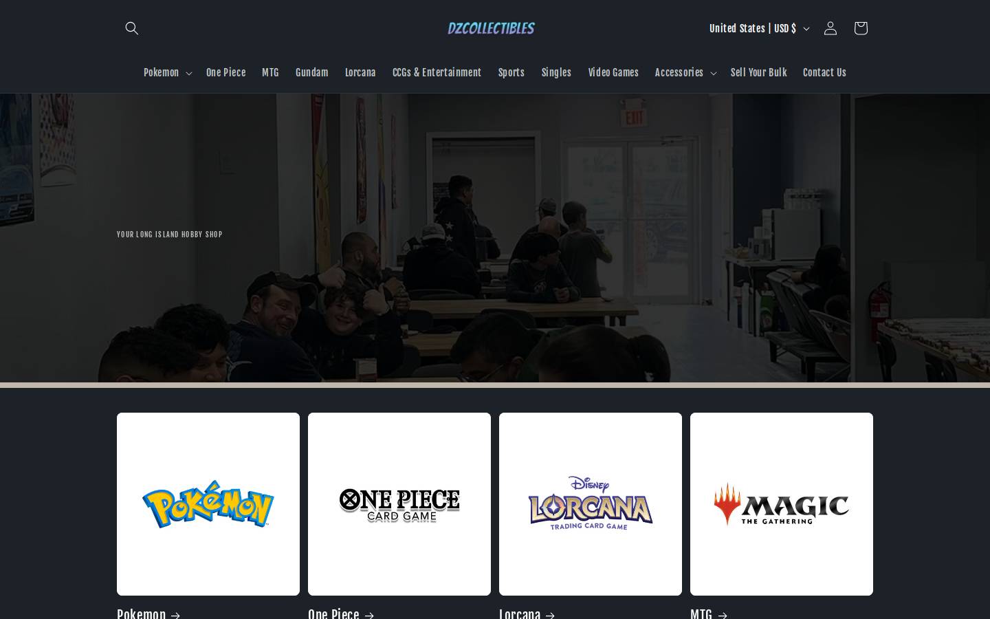dzcollectiblesli.com homepage screenshot