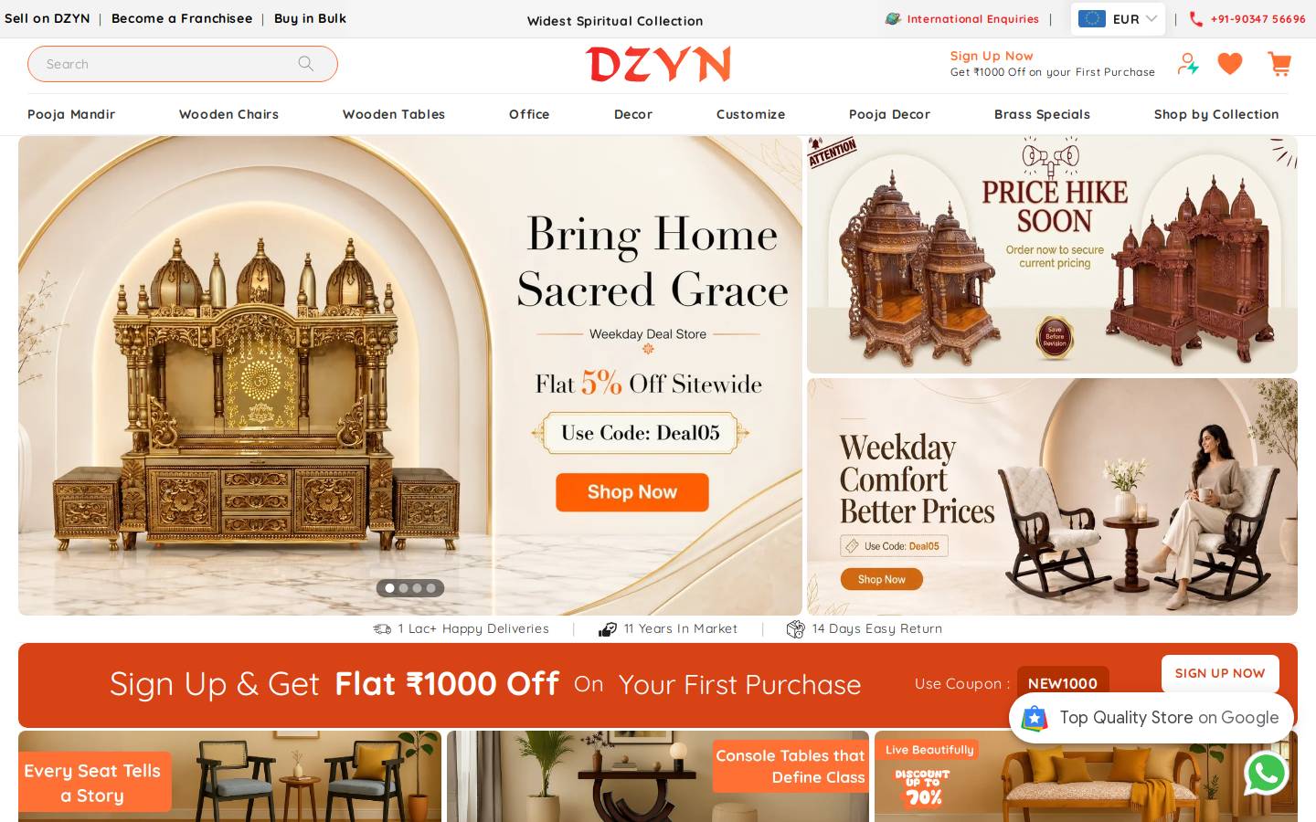 Dzynfurnitures homepage screenshot