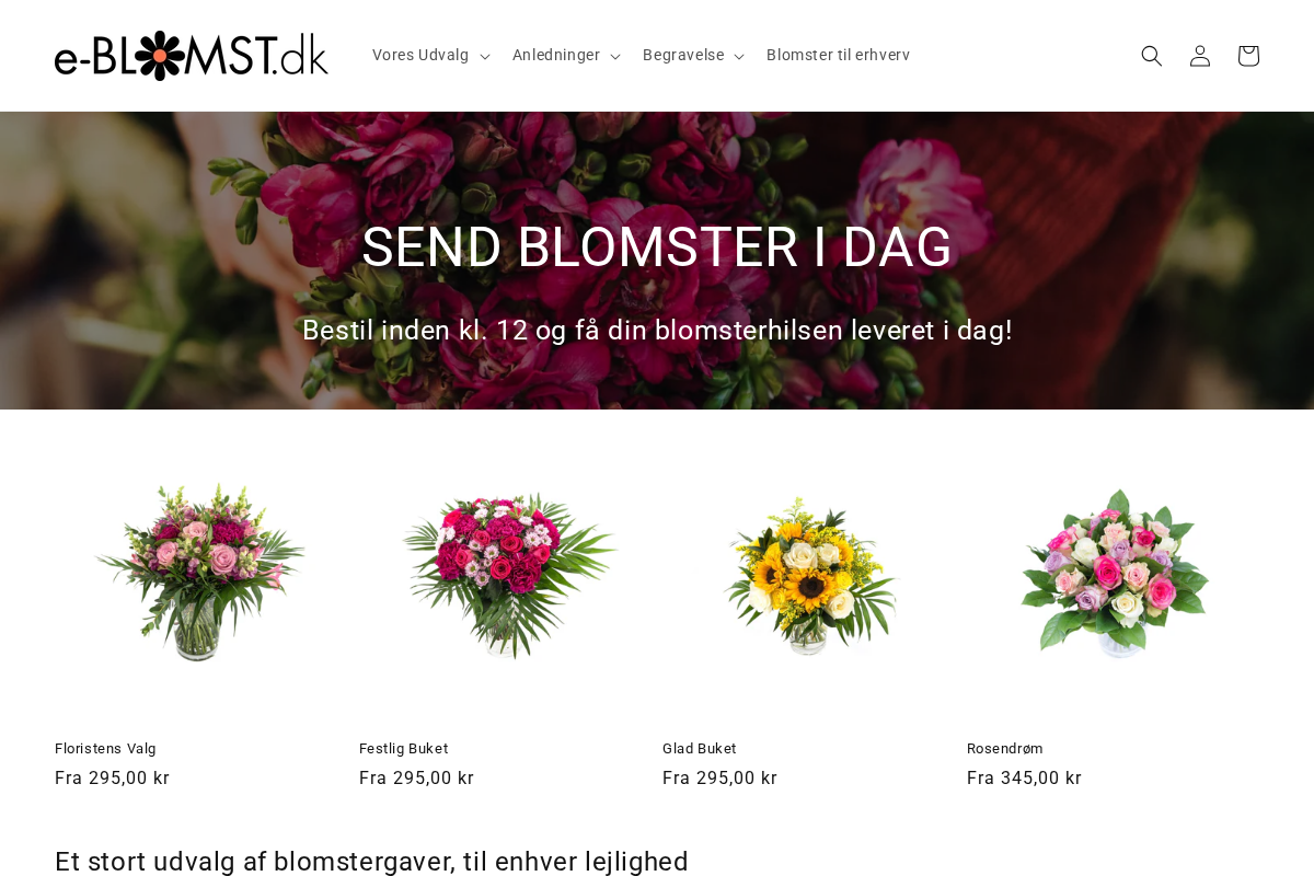 e-BLOMST.dk homepage screenshot