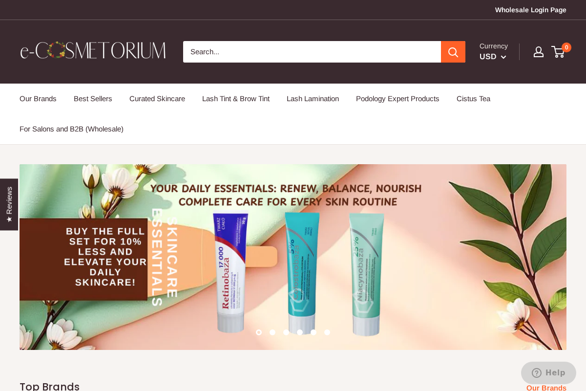 e-cosmetorium homepage screenshot