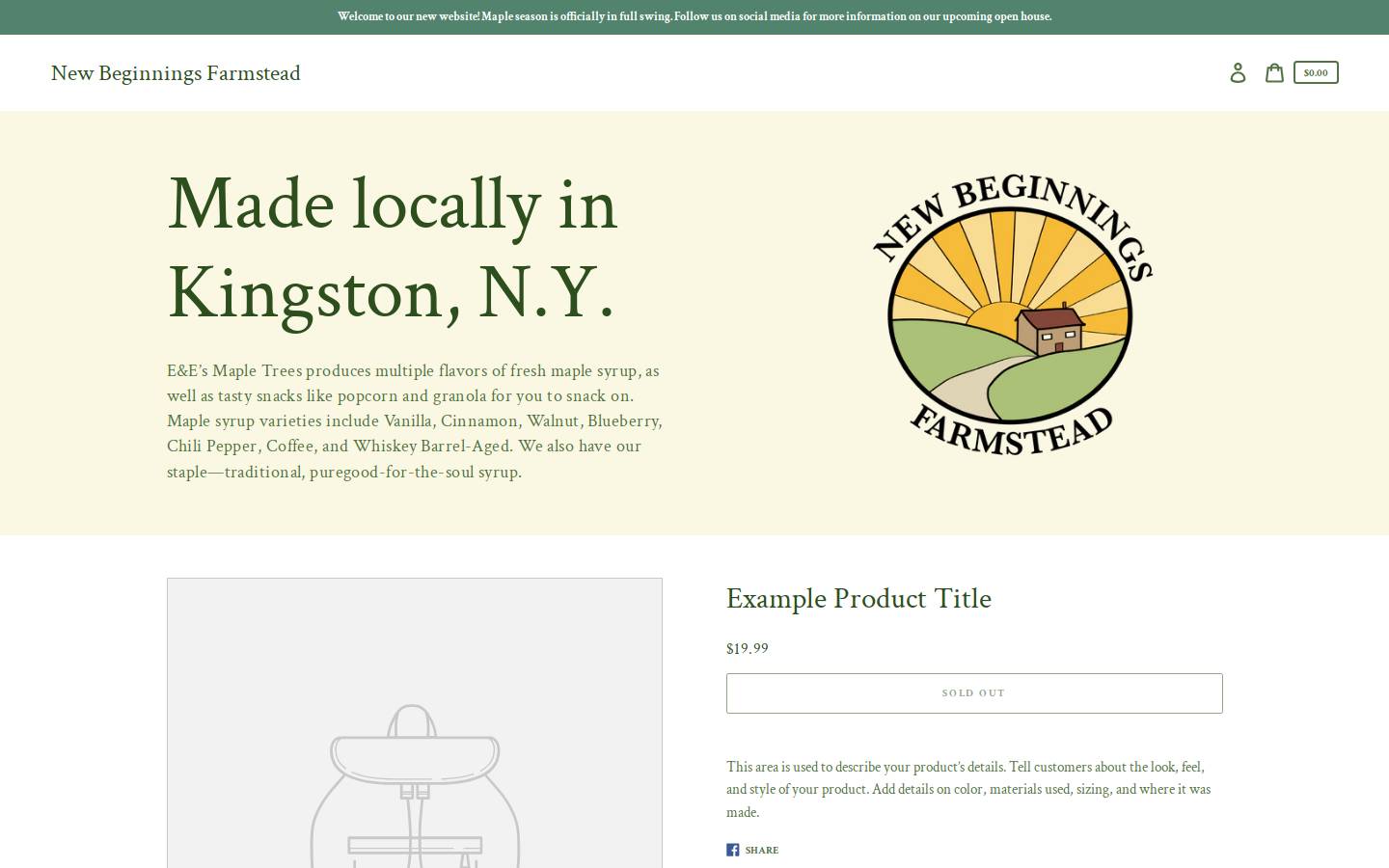 e-emapletrees.com homepage screenshot