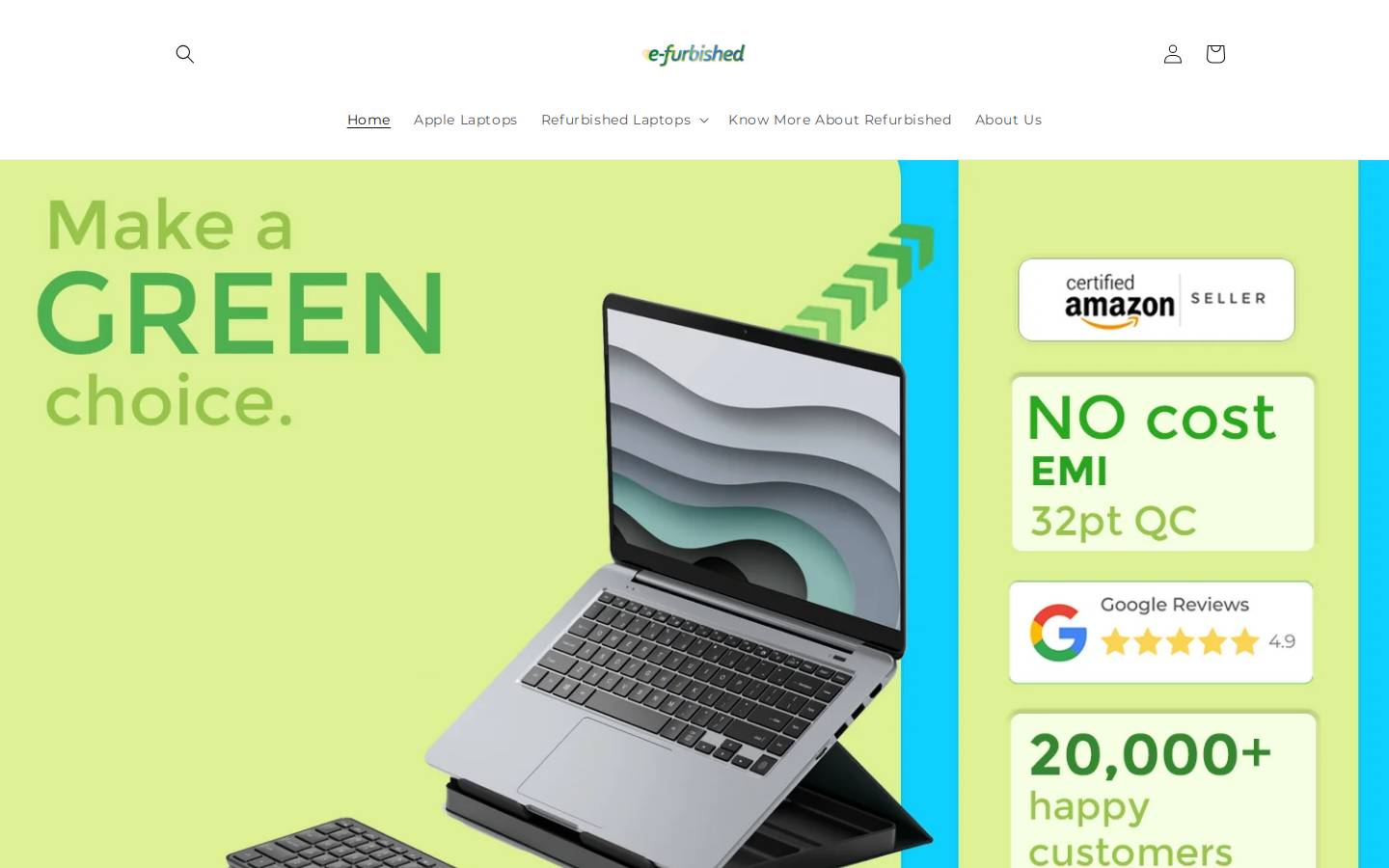 e-furbished.in homepage screenshot