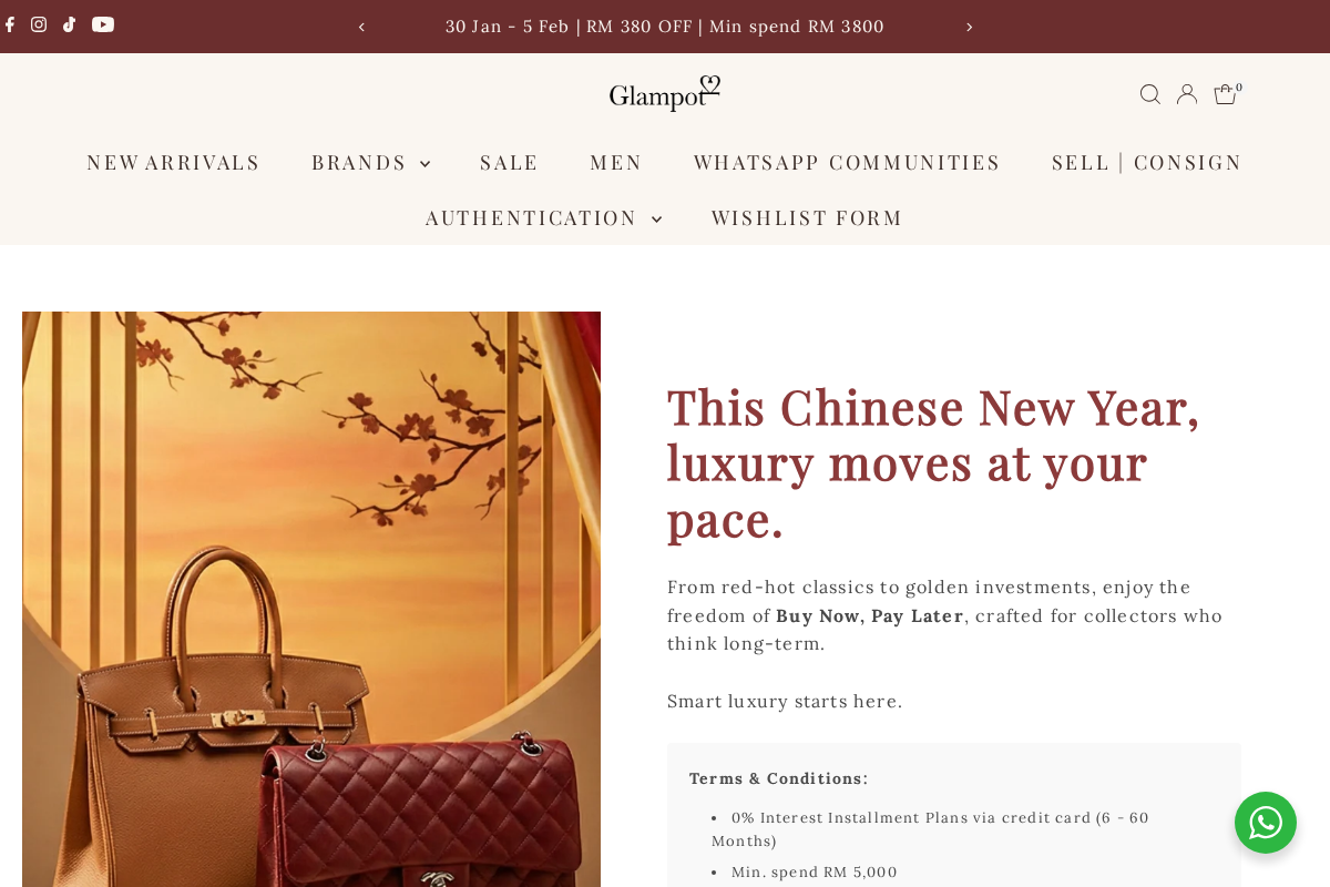 Glampot homepage screenshot