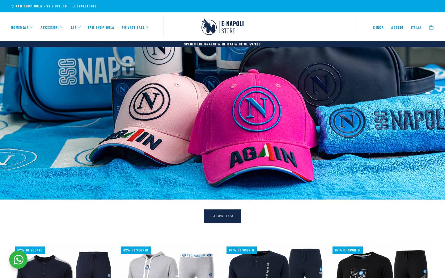 Napolistore homepage screenshot