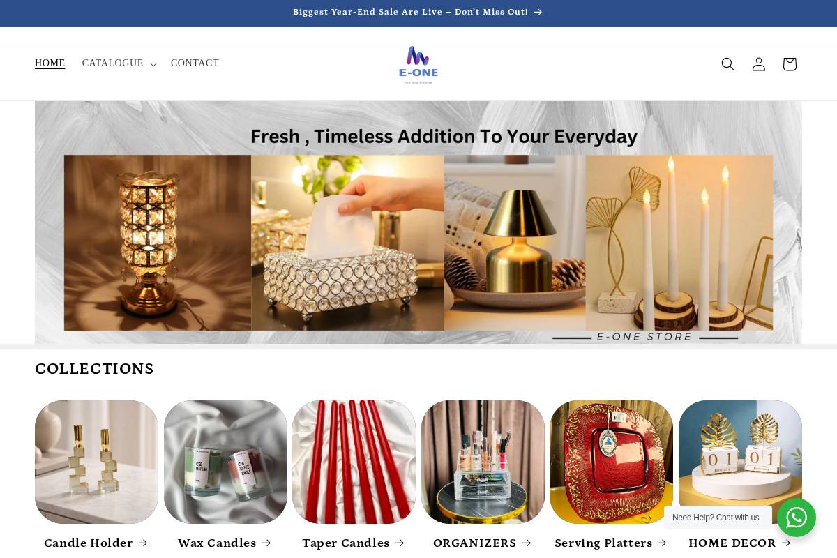 e-onestore.com homepage screenshot