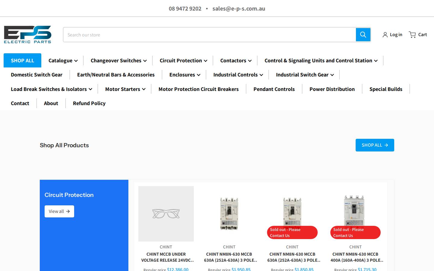 e-p-s.com.au homepage screenshot