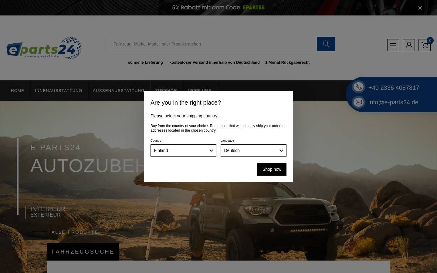 e-parts24.de homepage screenshot