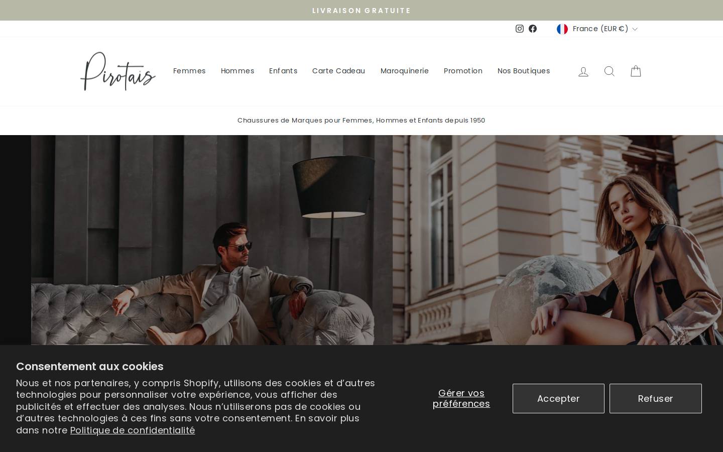 Maison Pirotais homepage screenshot