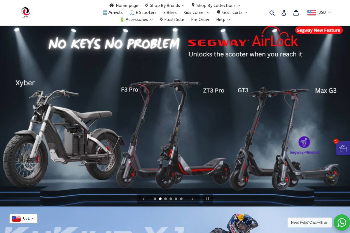 E Scooteruaehub homepage screenshot