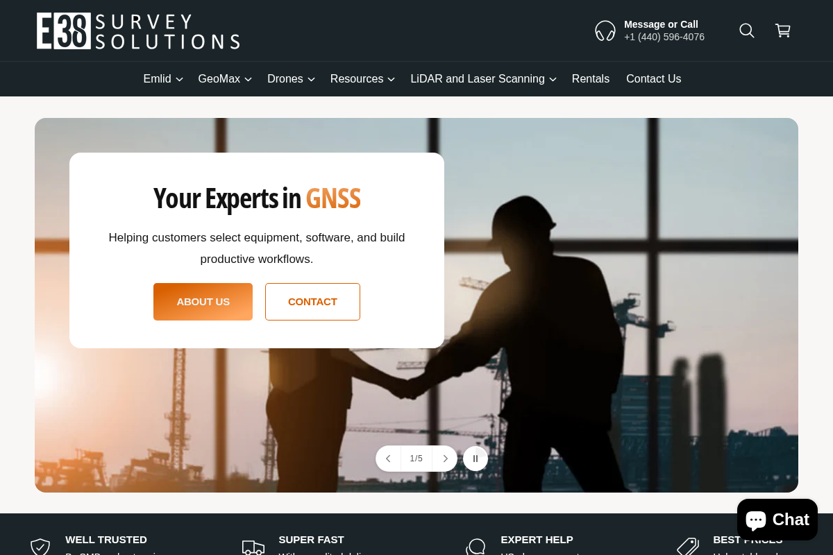 E38 Survey Solutions homepage screenshot