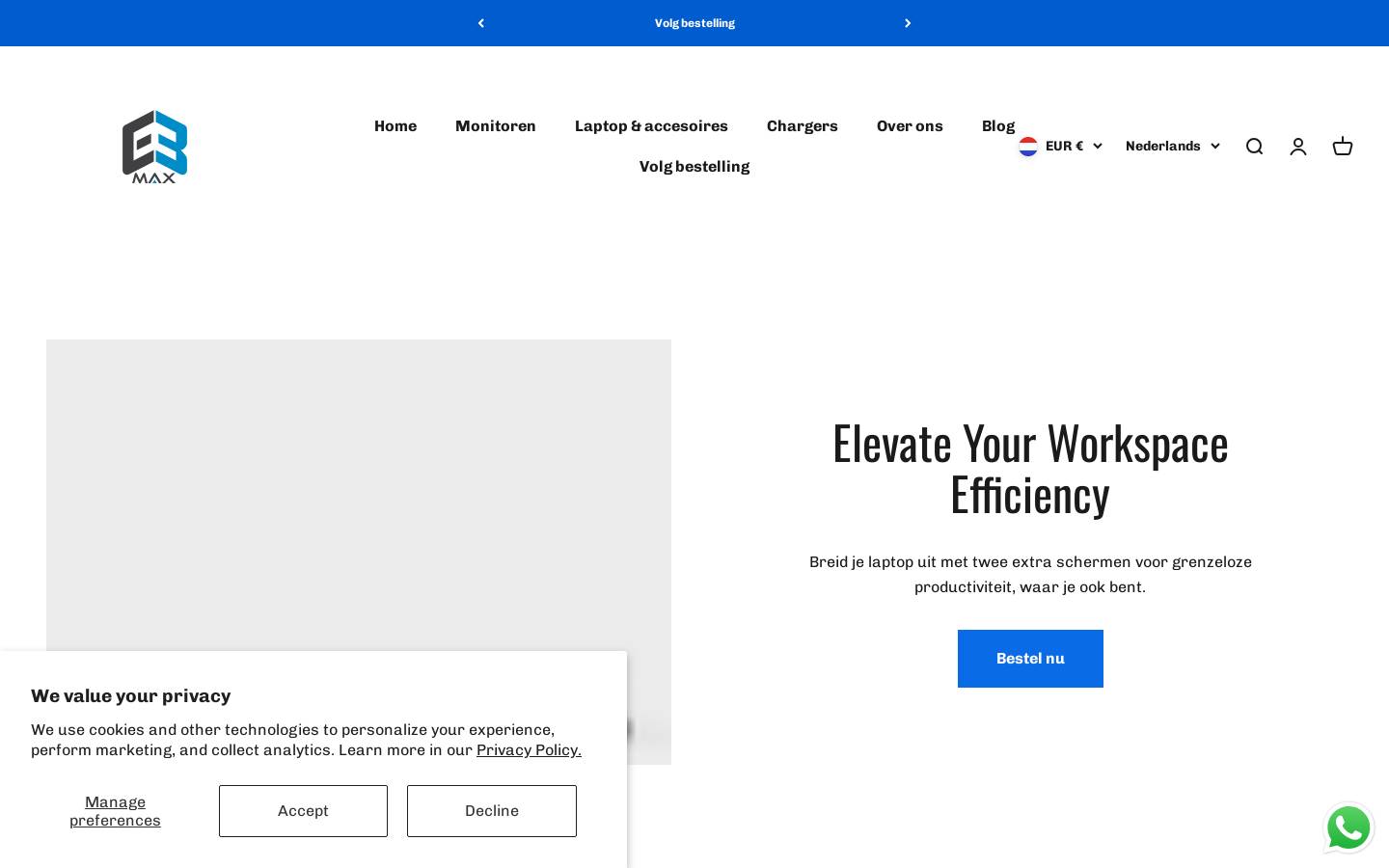 E3max homepage screenshot