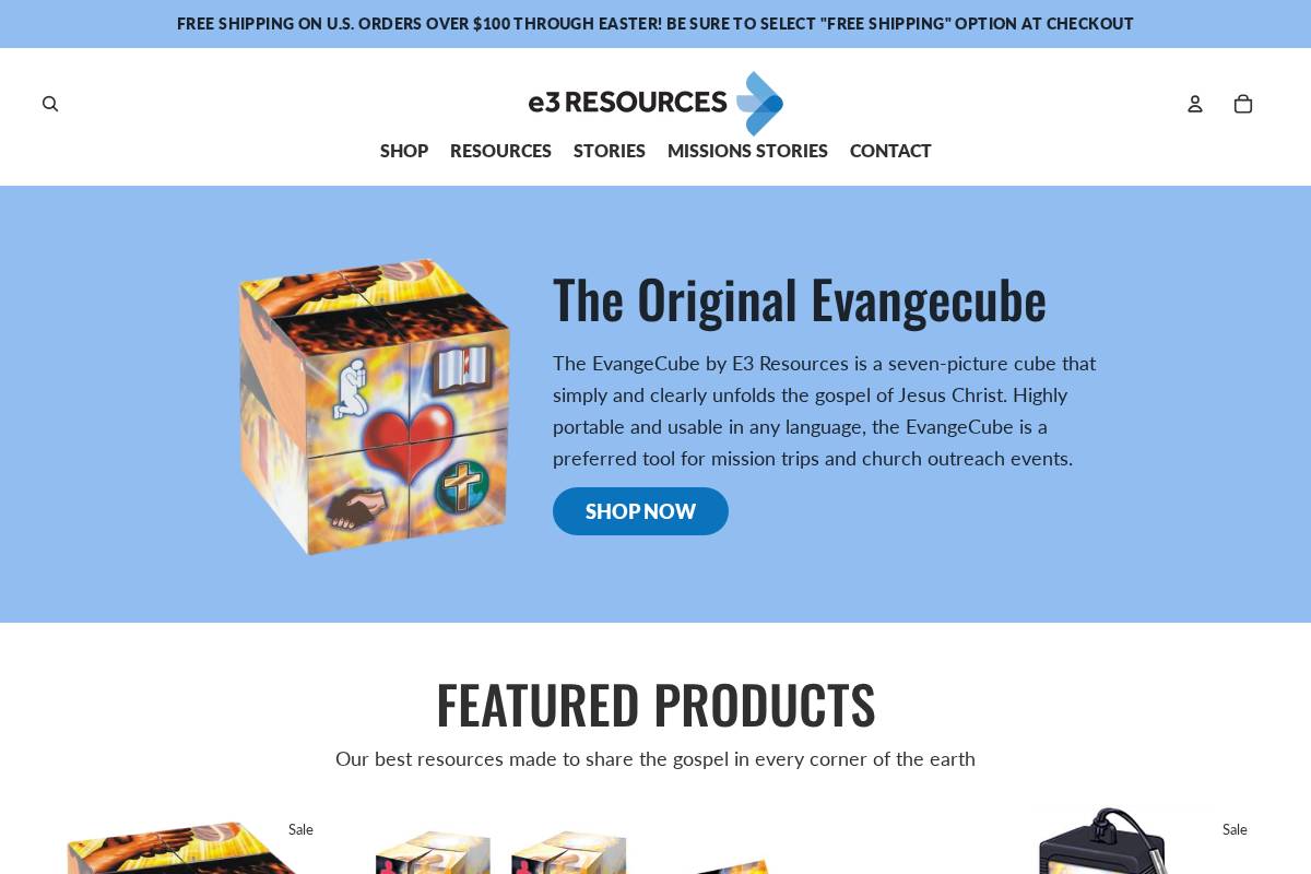 e3resources.org homepage screenshot