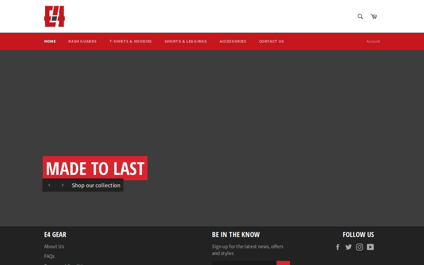 e4gear.com homepage screenshot