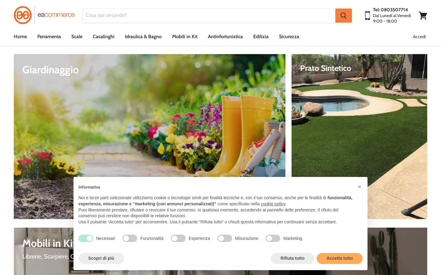 EA Commerce s.r.l. homepage screenshot