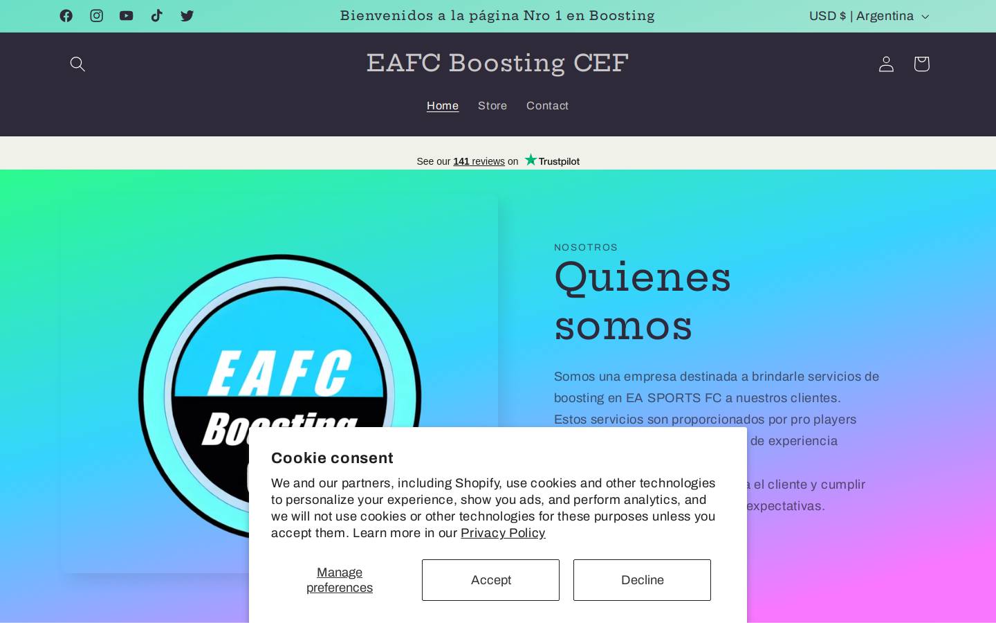 EAFCBoostingCEF homepage screenshot