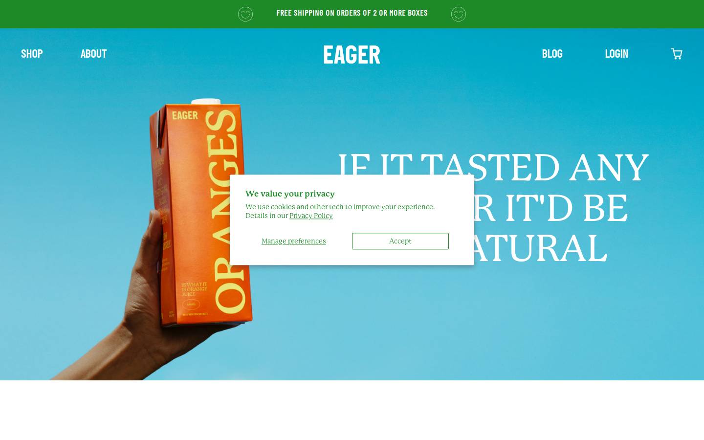 EAGER homepage screenshot